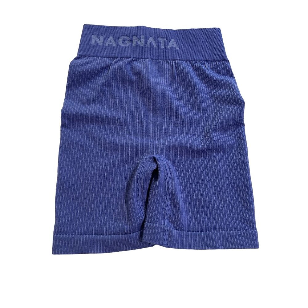 NAGNATA Rib Bikers Shorts in Violet Grapemist